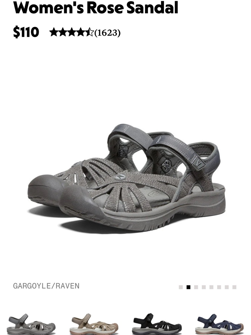 KEEN Women's Rose Sandal in Gargoyle